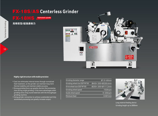 Sistema CNC Máquina de rectificação sem centro Siemens 828D com sistema de circuito Fuji do Japão e potência do motor da roda de rectificação de 2-15KW