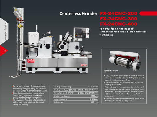 Máquina de moagem CNC de alta precisão sem centro Super Força de moagem Força de moagem Super Força de moagem para liga dura FX-24CNC